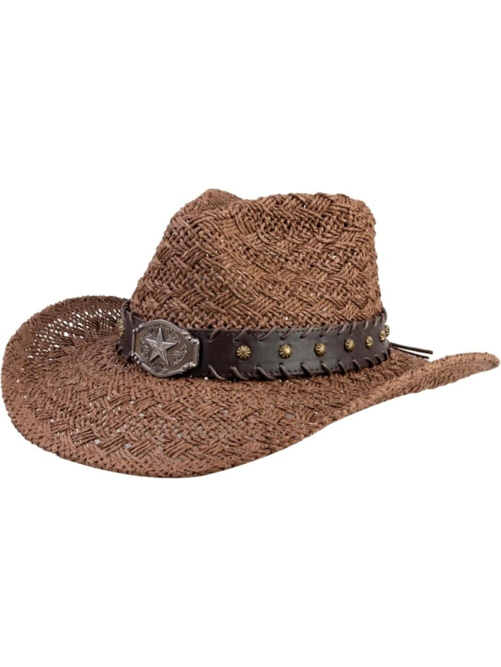 Unisex Coffee Straw Rancher Wide Brim Imported Cowboy Western Cowgirl Hat